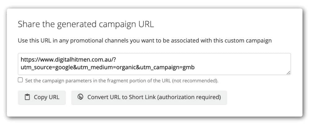 The tracking process starts once you share your new URL.