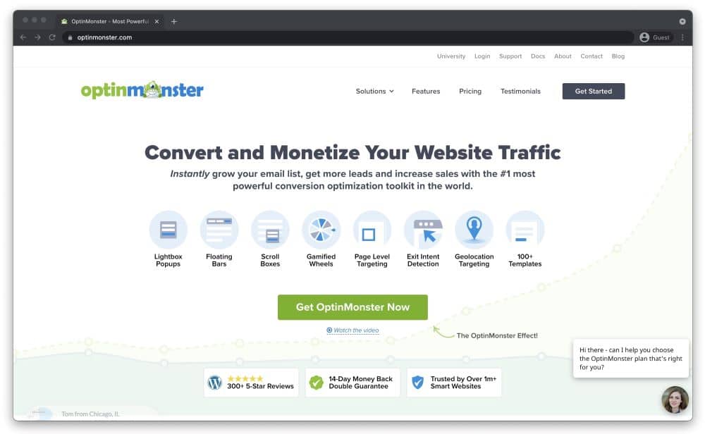 Optin Monster is one of the most popular conversion rate optimisation software options available
