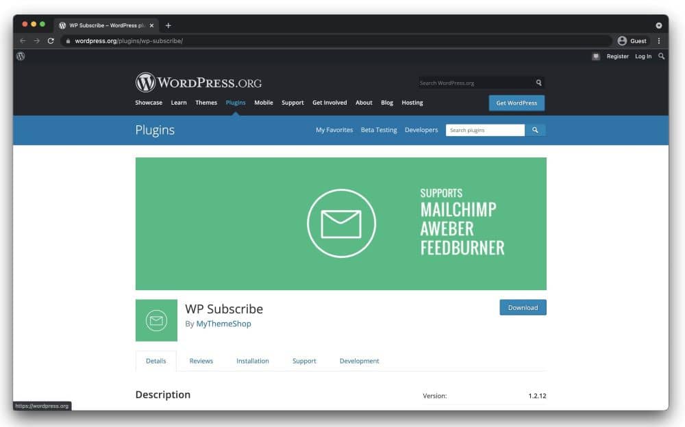 WP Subscribe is a responsive and easy to use plug-in.
