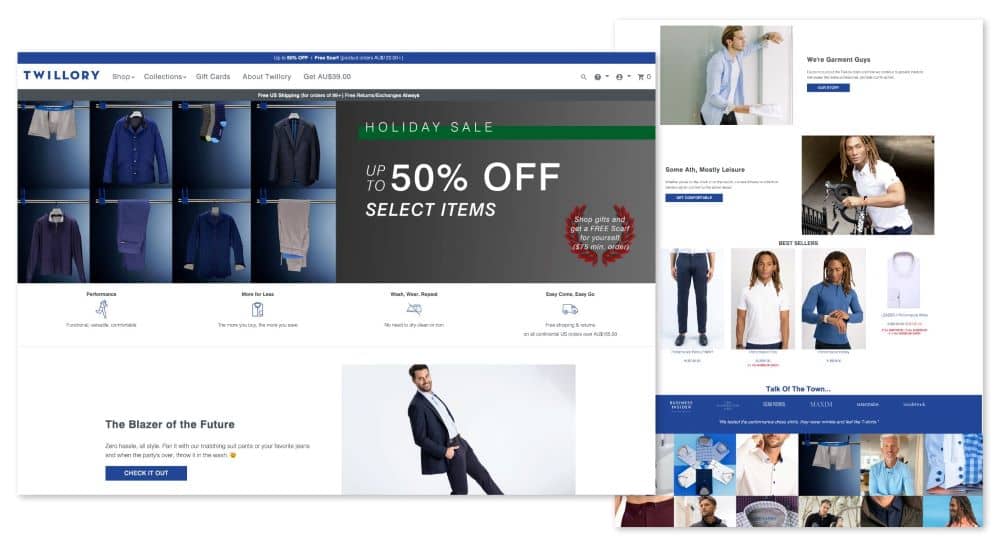 Twillory landing page.