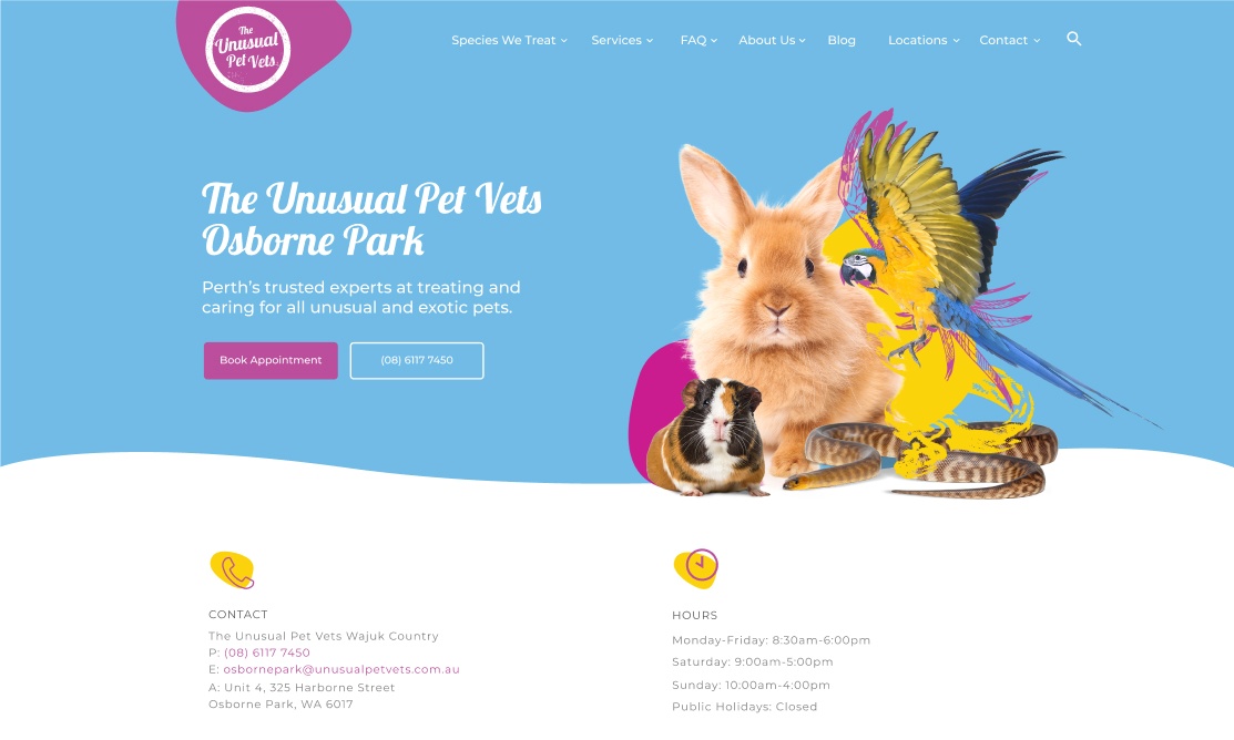 Unusual Pet Vets Website