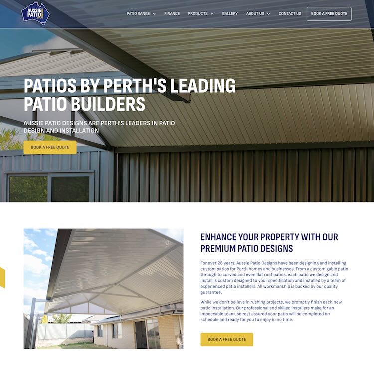 Aussie Patio Designs website
