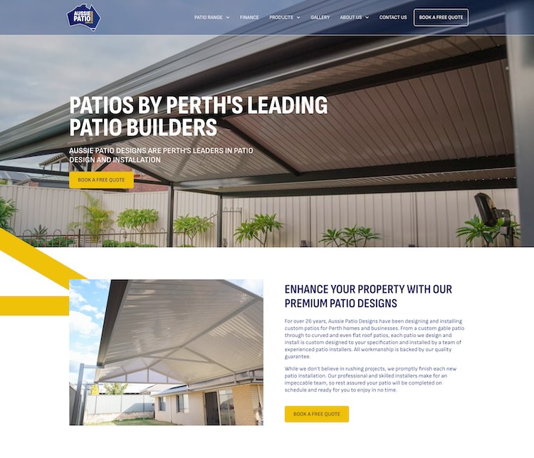 Aussie Patio Designs home page
