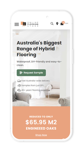 Online Flooring Store mobile website