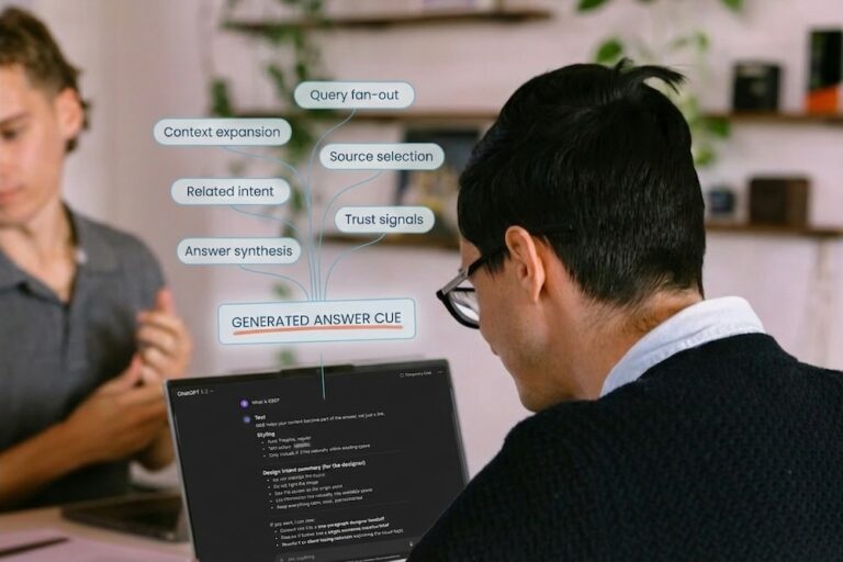 GEO expert researching "What is GEO?" on his laptop